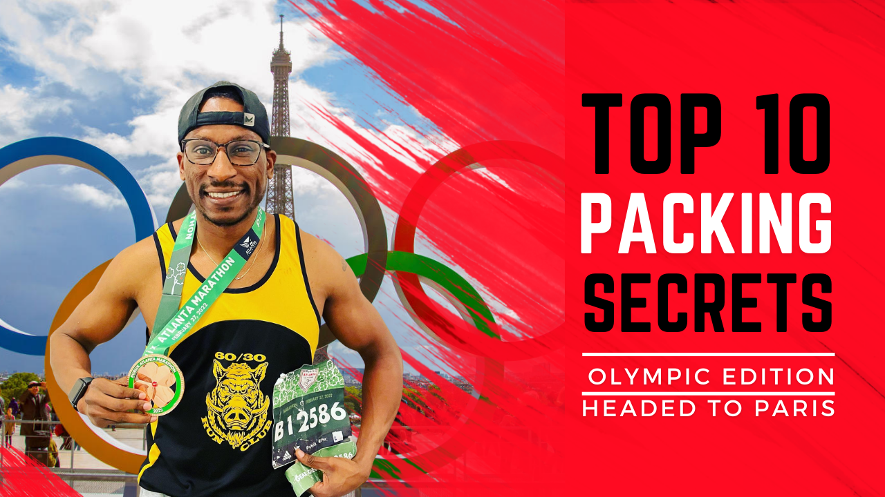 Runners Vs The World YouTube Channel Thumbnail feat DOC and his "Top 10 Packing Secrets: Olympic Edition"